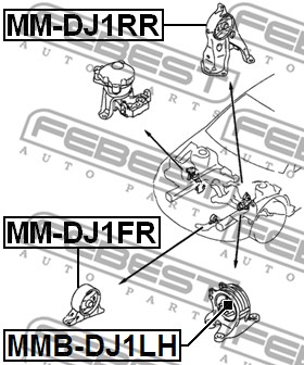 Ilustracja MM-DJ1RR FEBEST poduszka silnika / mocowanie