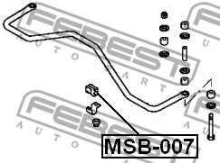 Ilustracja MSB-007 FEBEST guma stabilizatora / obejma