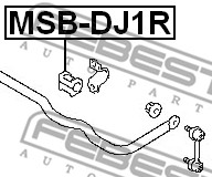 Ilustracja MSB-DJ1R FEBEST guma stabilizatora / obejma