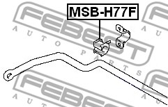 Ilustracja MSB-H77F FEBEST guma stabilizatora / obejma