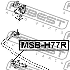 Ilustracja MSB-H77R FEBEST guma stabilizatora / obejma