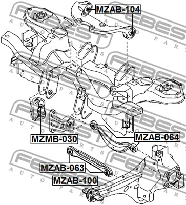 Ilustracja MZAB-104 FEBEST łożyskowanie, mechanizm różnicowy
