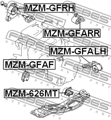 Ilustracja MZM-626MT FEBEST poduszka silnika / mocowanie