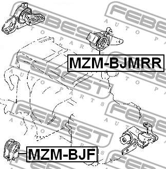 Ilustracja MZM-BJMRR FEBEST poduszka silnika / mocowanie