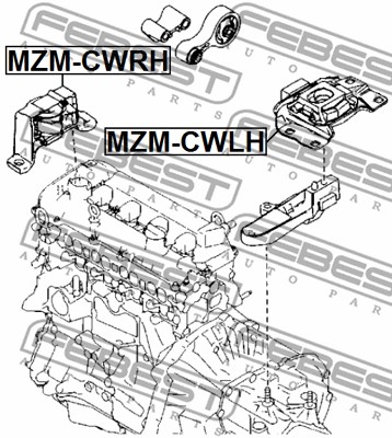 Ilustracja MZM-CWLH FEBEST zawieszenie, automatyczna skrzynia biegów