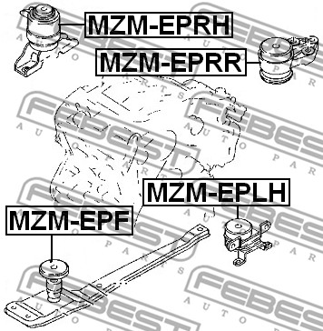Ilustracja MZM-EPRR FEBEST poduszka silnika / mocowanie