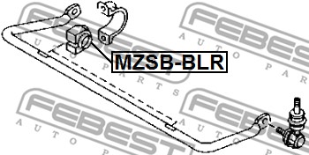 Ilustracja MZSB-BLR FEBEST guma stabilizatora / obejma