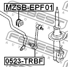 Ilustracja MZSB-EPF01 FEBEST guma stabilizatora / obejma