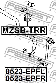 Ilustracja MZSB-TRR FEBEST guma stabilizatora / obejma