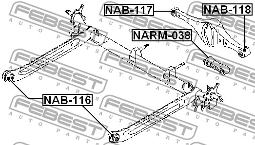 Ilustracja NAB-117 FEBEST tuleja wahacza / poduszka wahacza