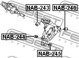 Ilustracja NAB-245 FEBEST tuleja wahacza / poduszka wahacza
