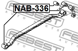 Ilustracja NAB-336 FEBEST tuleja łożyska, pióro resora