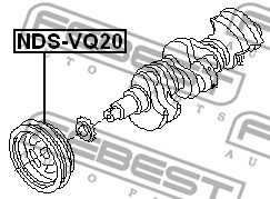 Ilustracja NDS-VQ20 FEBEST koło pasowe, wał korbowy