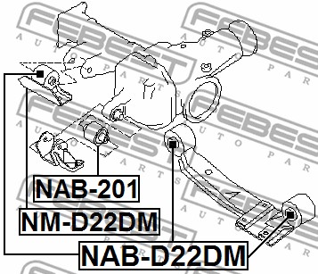 Ilustracja NM-D22DM FEBEST łożyskowanie, mechanizm różnicowy