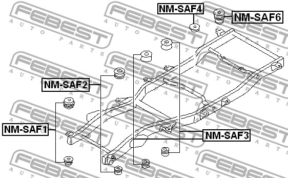Ilustracja NM-SAF2 FEBEST łożyskowanie, belka osi