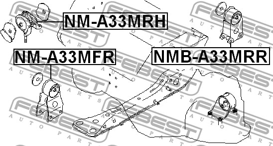 Ilustracja NMB-A33MRR FEBEST poduszka silnika / mocowanie