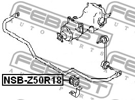 Ilustracja NSB-Z50R18 FEBEST guma stabilizatora / obejma
