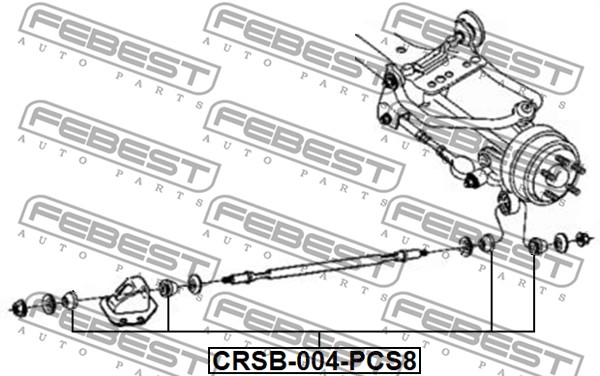 Ilustracja CRSB-004-PCS8 FEBEST tuleja wahacza / poduszka wahacza