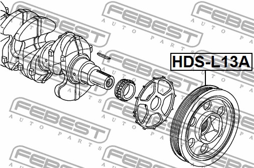 Ilustracja HDS-L13A FEBEST koło pasowe, wał korbowy