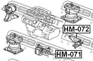 Ilustracja HM-072 FEBEST zawieszenie, automatyczna skrzynia biegów