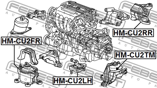 Ilustracja HM-CU2TM FEBEST zawieszenie, automatyczna skrzynia biegów