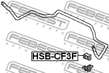 Ilustracja HSB-CF3F FEBEST guma stabilizatora / obejma