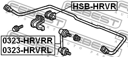 Ilustracja HSB-HRVR FEBEST guma stabilizatora / obejma