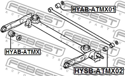 Ilustracja HYAB-ATMX01 FEBEST tuleja wahacza / poduszka wahacza