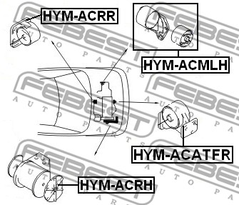 Ilustracja HYM-ACATFR FEBEST poduszka silnika / mocowanie