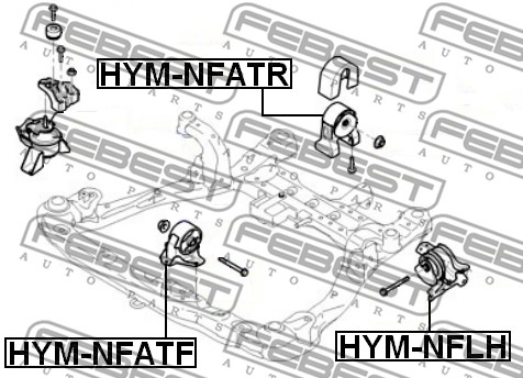 Ilustracja HYM-NFLH FEBEST poduszka silnika / mocowanie