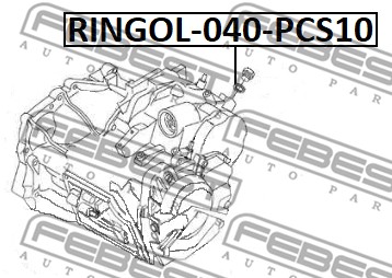 Ilustracja RINGOL-040-PCS10 FEBEST pierścień uszczelniający, korek spustowy oleju