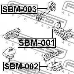 Ilustracja SBM-001 FEBEST mocowanie, manualna skrzynia biegów