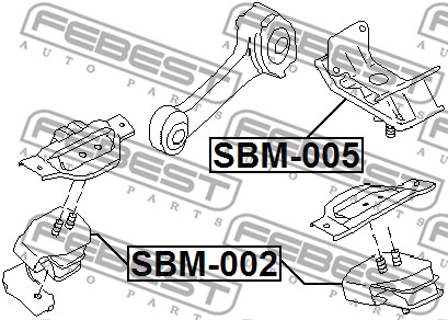 Ilustracja SBM-005 FEBEST zawieszenie, automatyczna skrzynia biegów