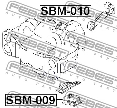 Ilustracja SBM-009 FEBEST poduszka silnika / mocowanie