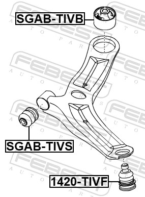 Ilustracja SGAB-TIVB FEBEST tuleja wahacza / poduszka wahacza