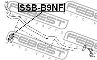 Ilustracja SSB-B9NF FEBEST guma stabilizatora / obejma