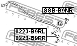 Ilustracja SSB-B9NR FEBEST guma stabilizatora / obejma