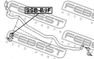 Ilustracja SSB-B9F FEBEST guma stabilizatora / obejma