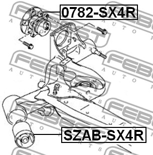 Ilustracja SZAB-SX4R FEBEST łożyskowanie, belka osi
