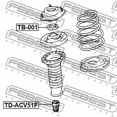 Ilustracja TD-ACV51F FEBEST odbojnik, resorowanie