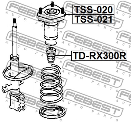 Ilustracja TD-RX300R FEBEST odbojnik, resorowanie
