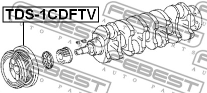 Ilustracja TDS-1CDFTV FEBEST koło pasowe, wał korbowy