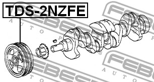 Ilustracja TDS-2NZFE FEBEST koło pasowe, wał korbowy