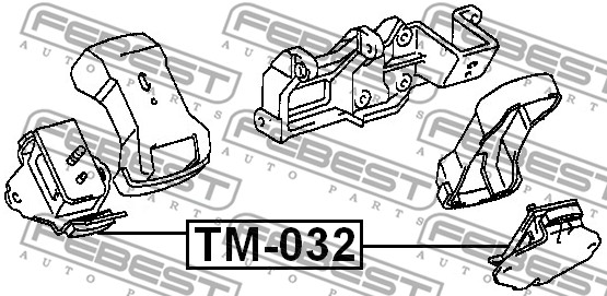 Ilustracja TM-032 FEBEST poduszka silnika / mocowanie