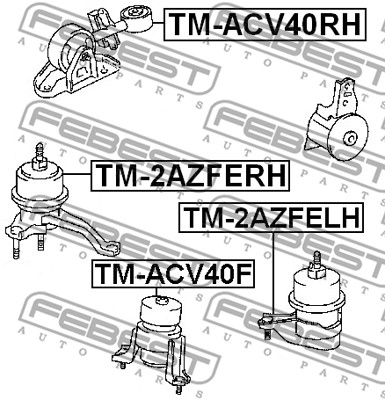 Ilustracja TM-2AZFELH FEBEST poduszka silnika / mocowanie