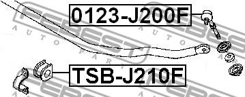 Ilustracja TSB-J210F FEBEST guma stabilizatora / obejma