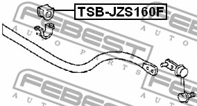 Ilustracja TSB-JZS160F FEBEST guma stabilizatora / obejma
