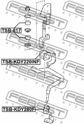 Ilustracja TSB-KDY220INF FEBEST guma stabilizatora / obejma