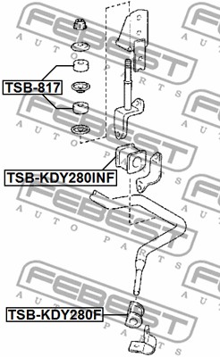 Ilustracja TSB-KDY280F FEBEST guma stabilizatora / obejma