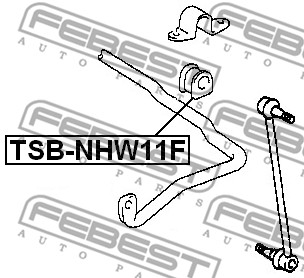 Ilustracja TSB-NHW11F FEBEST guma stabilizatora / obejma